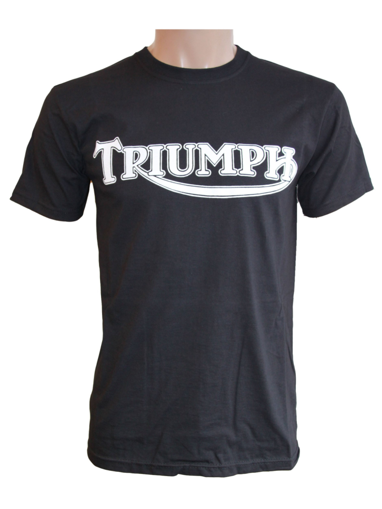 Triumph Black T Shirt White Logo | National Motorcycle Museum